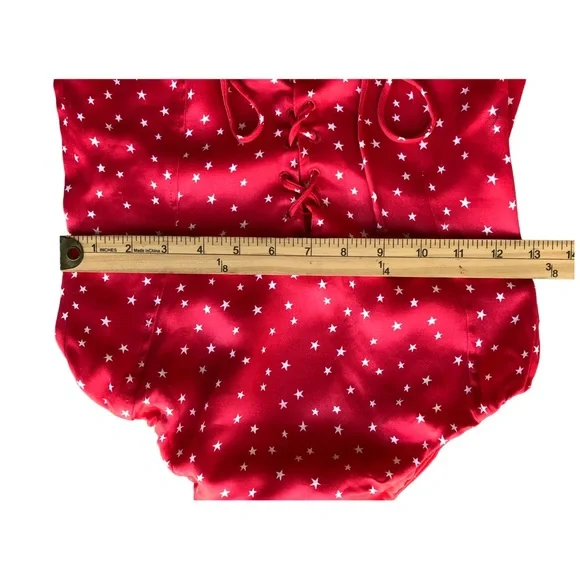 ZARA women bodysuit top Stretch red white Stars Print Size M. - Picture 12 of 15